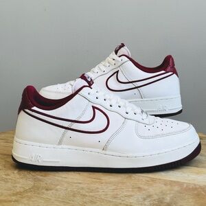 Nike White and Maroon Men's Sneakers